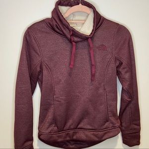 north face fleece lined cowl neck sweatshirt
